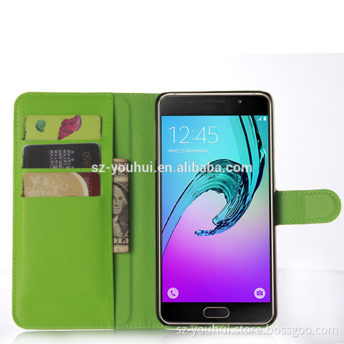 HOT SELLING Luxury Case for Samsung GALAXY A9 PU Lichee Leather Flip Cover with Wallet